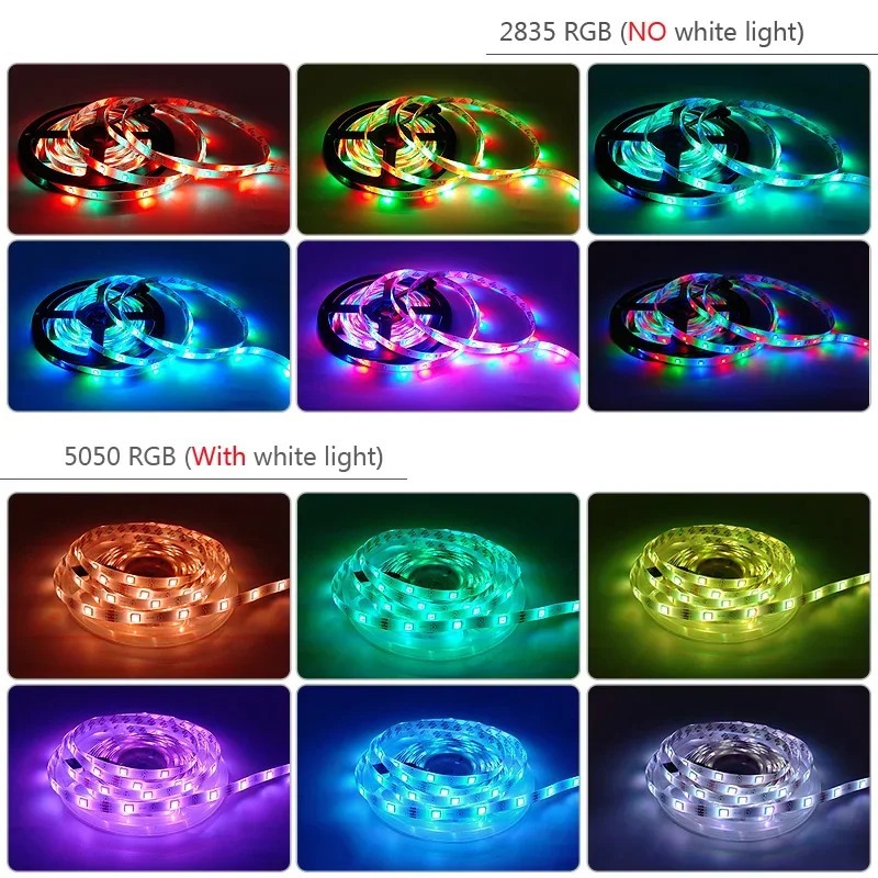 Wholesale LED strip 12V low voltage light bar 24-key 44-key remote 5050 colorful 2835 RGB light strip 5m set