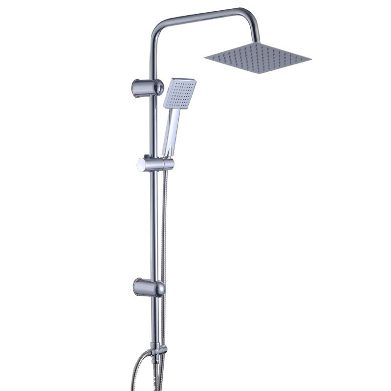 Conjunto de ducha de poste elevador de agua plateada