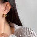 银针金属椭圆豆豆耳钉欧美时尚简约耳环气质个性设计感耳饰女批发