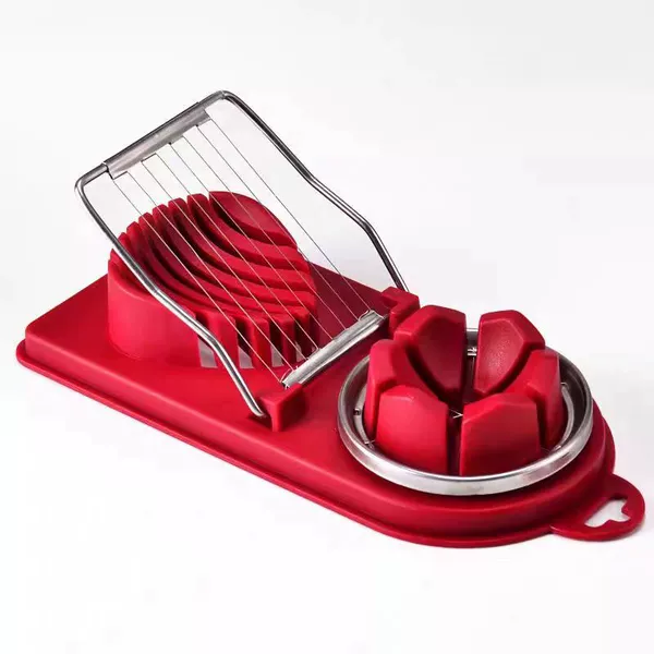 2-in-1 egg cutter red