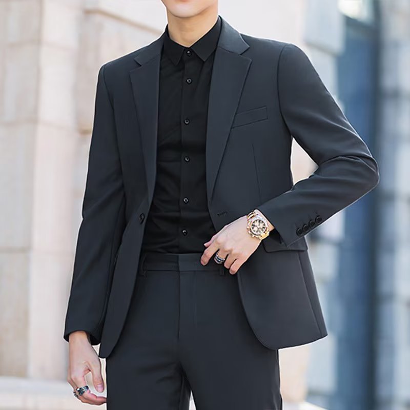 Chaqueta de hombre de traje casual primavera y otoño nueva ropa de hombre salvaje suelta de gran tamaño de negocios sin planchar chaqueta de traje casual