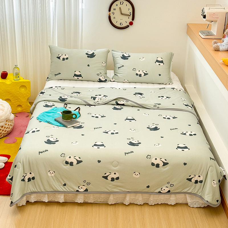 Colcha fresca de verano para niños de clase A, dormitorio de estudiantes, lavadora de aire acondicionado, colcha delgada de verano, núcleo cuatro