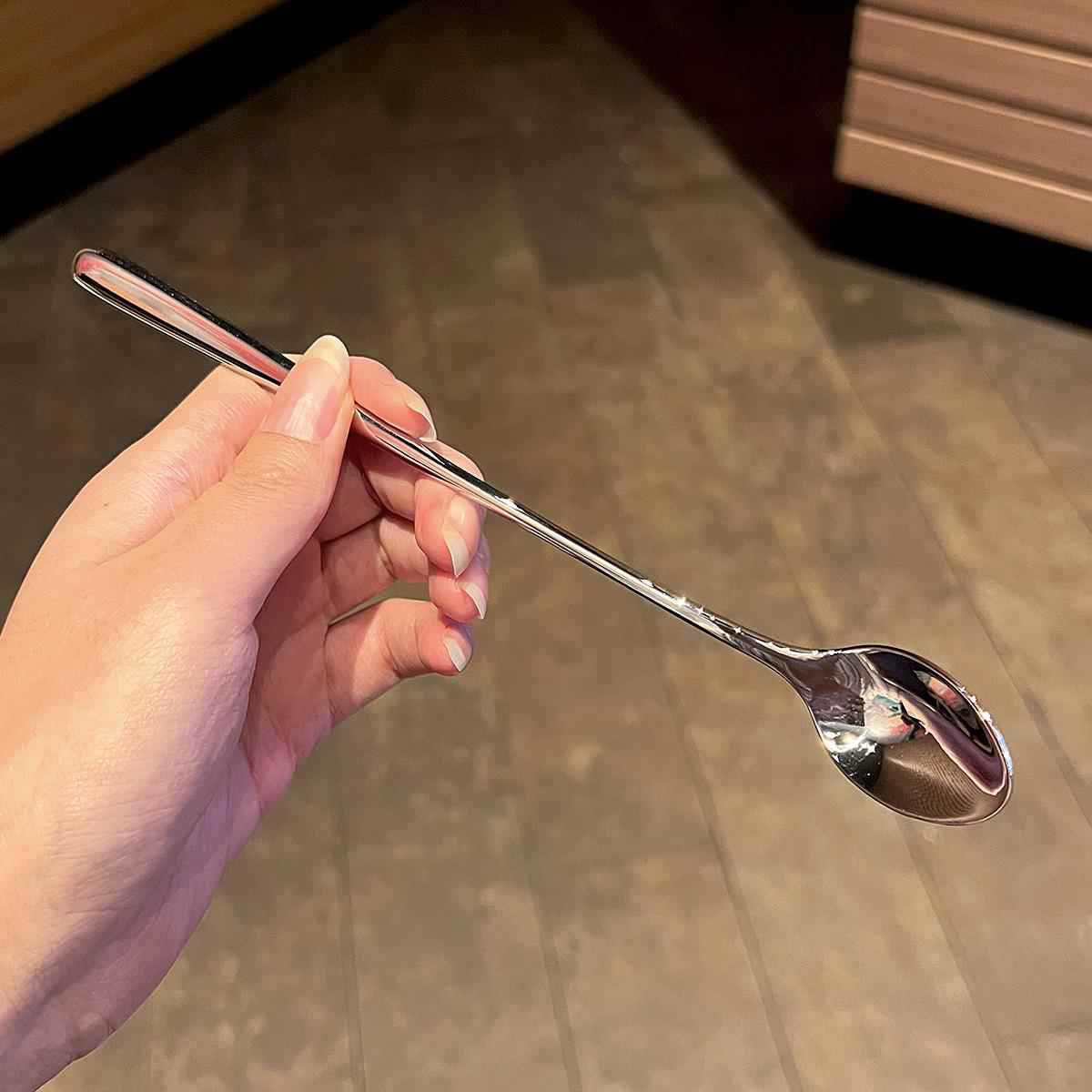 Cuchara de barra de acero inoxidable de 18 cm de mango largo barra de mezcla barra de cóctel barra de mezcla de té de leche de café cuchara de barra