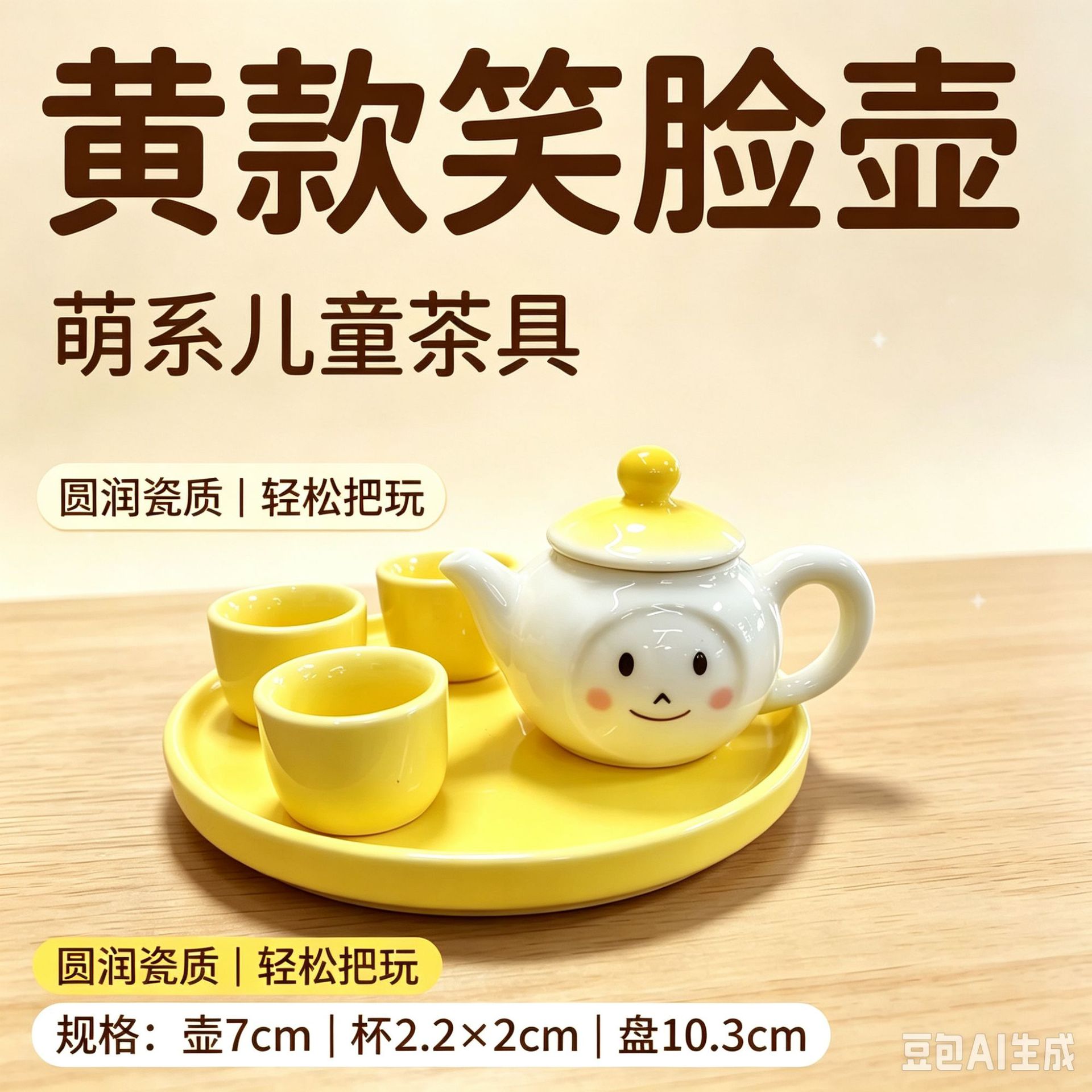 迷你陶瓷儿童茶具套装 一壶三杯过家家餐厨玩具 夜市景区地摊混批