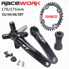 Raceworkマウンテンバイクの歯盤xt中空一体クランク自転車11速170/175mmシングル盤