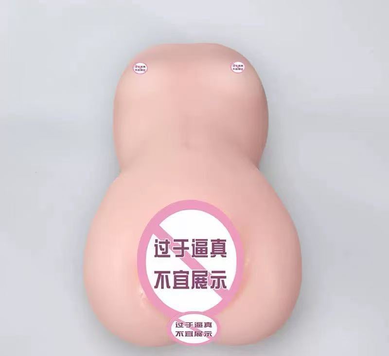 Transparent Dual-Entry Male Masturbator Torso with Breasts, TPE Half-Body Adult Toy — detail image 3