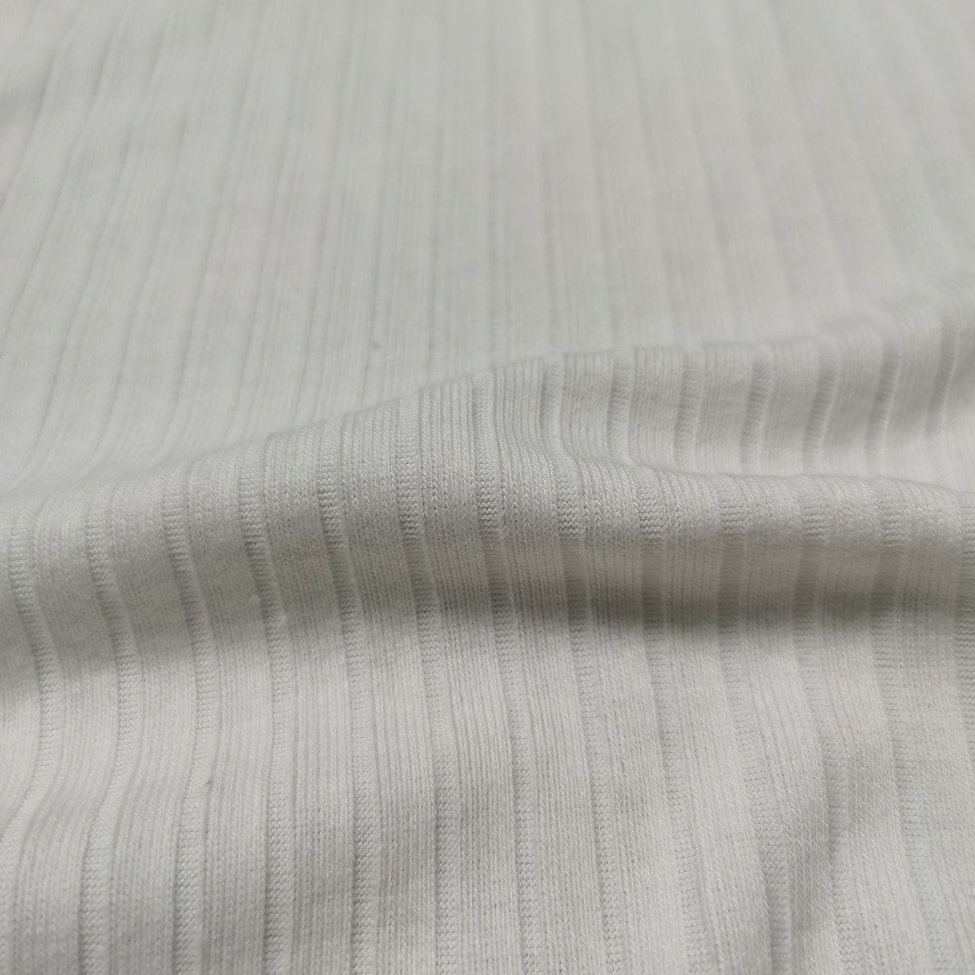 6x5罗纹背面平整涤纶人棉弹力TR针织染色罗纹面料