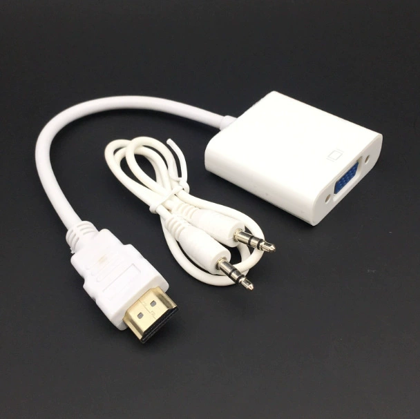 HDMI к VGA-кабель с аудио, конвертер сигнала HDMI к VGA, соединитель для компьютера, чистый сигнал