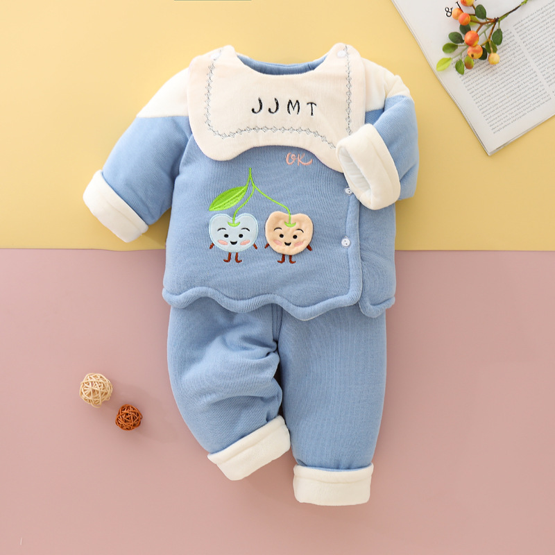 初生儿宝宝冬装新生儿棉袄加厚套装满月0-3月婴儿冬季分体衣服