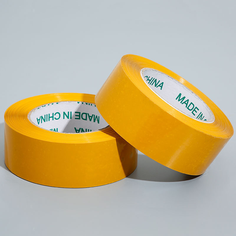 Cinta transparente de 4.8 cm para embalaje y sellado exprés, fabricante mayorista, rollo grande amarillo, ancho de 6 cm