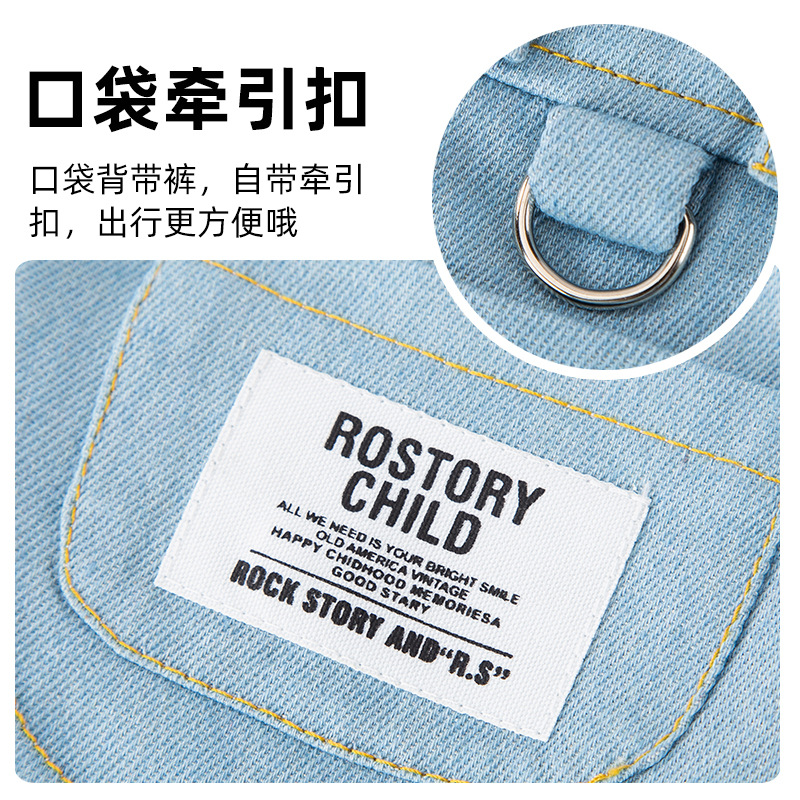 Otoño e invierno perro bolsillo Denim falda de tirantes mediano y pequeño perro de dos patas gato vestido de mascota estilo princesa ropa