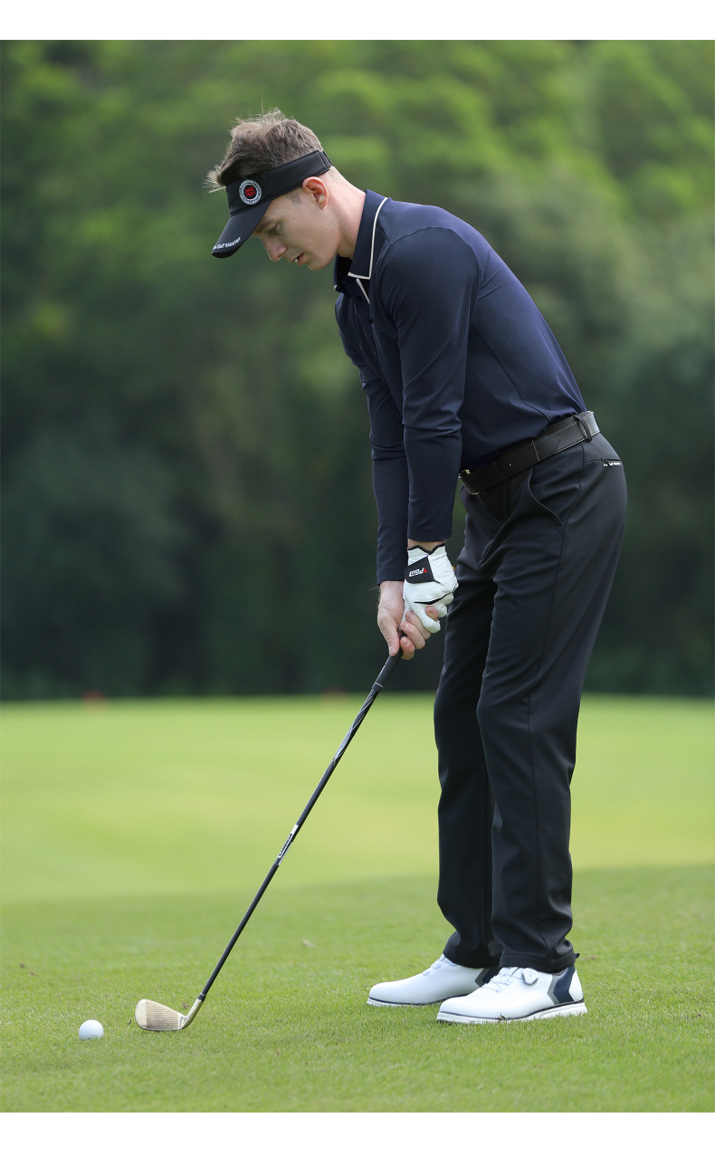 Áo thun dài tay golf nam PGM cổ polo, chất liệu co giãn thoải mái — YF526-màu trắng, YF526-màu xanh nước biển chi tiết 10