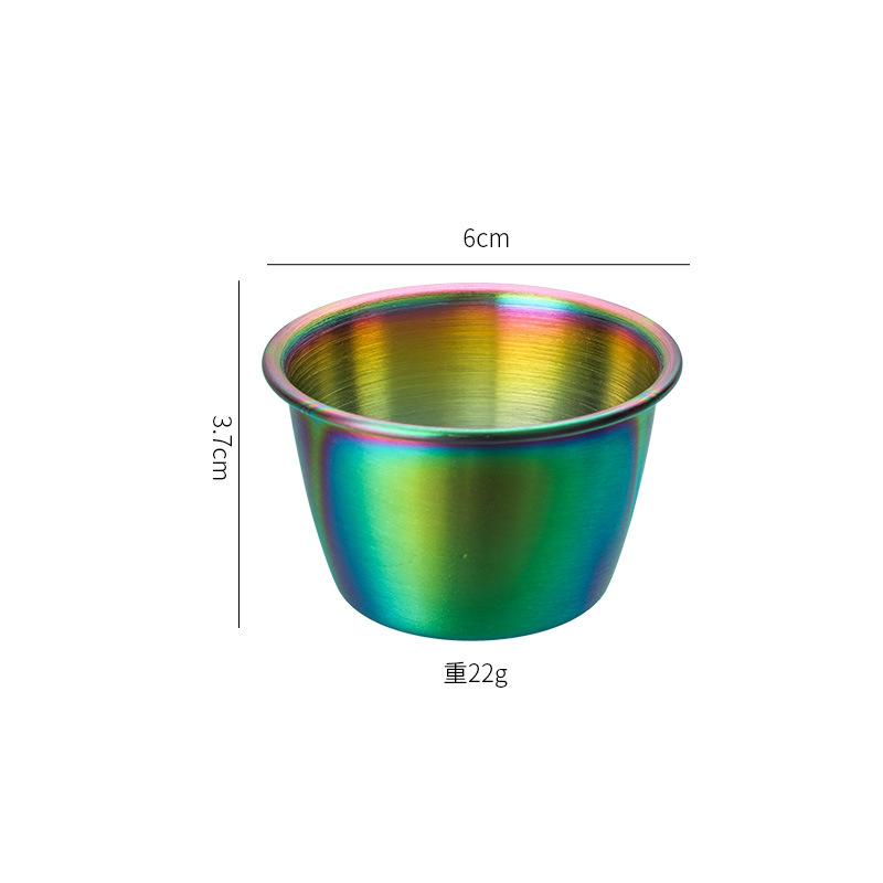 Taza de salsa transfronteriza Taza de salsa de acero inoxidable 304 Mini taza de salsa de carne americana Taza de salsa Plato de salsa