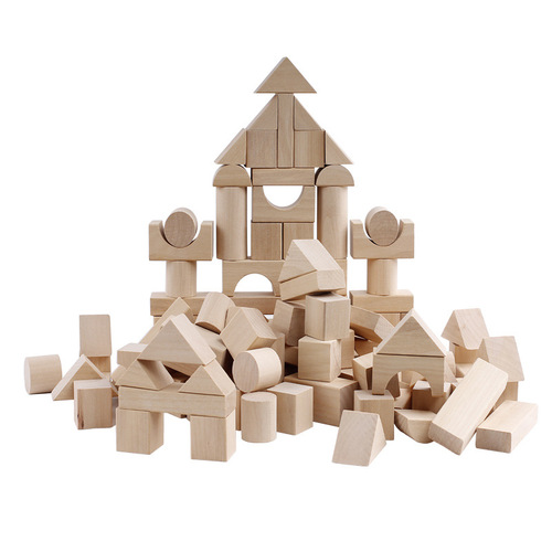 Solid wooden logs, paint-free building blocks, large particle barreled educational toys for toddlers and children, boys and girls manufacturer