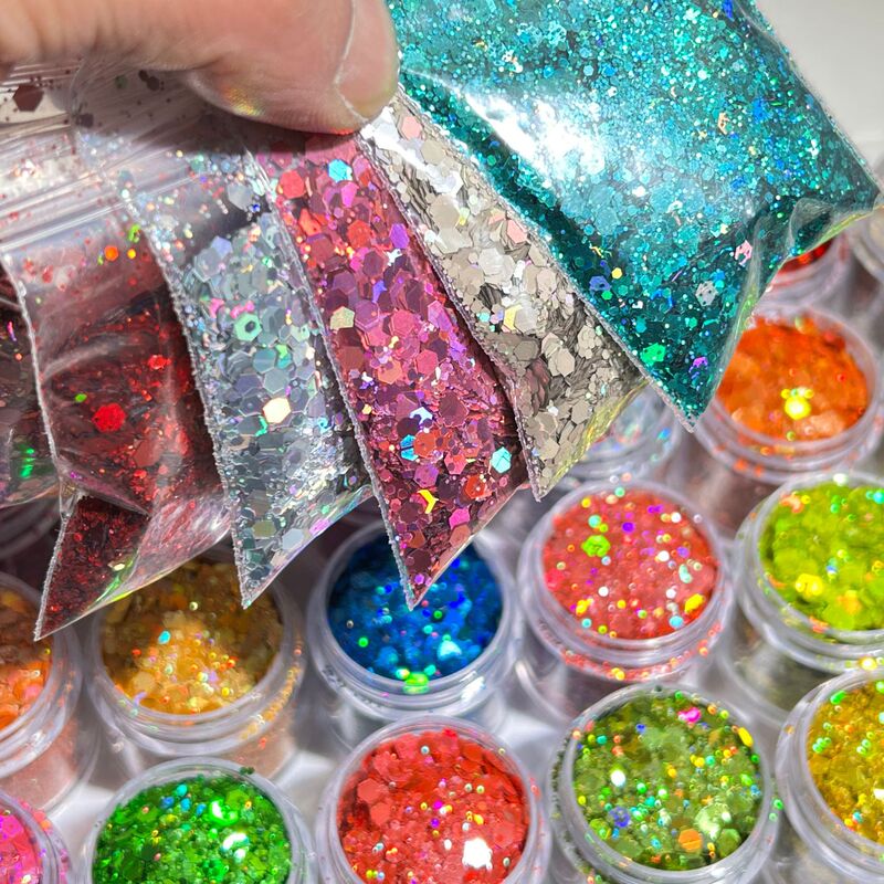 Holographic Laser Laser Colored Glitter Glitter Powder Nail Art Accessories Material DIY Handmade Toy Materials Holographic Laser Laser Colored Glitter Glitter Powder Nail Art Accessories Material DIY Handmade Toy Materials