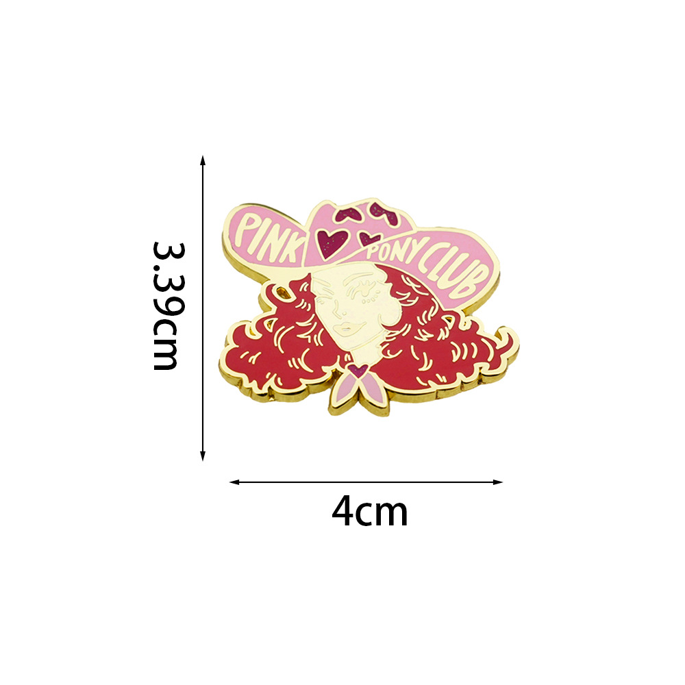 Pink Pony Club Cowgirl Enamel Pin Music Badge Creative Jewelry Fan Brooch Accessories