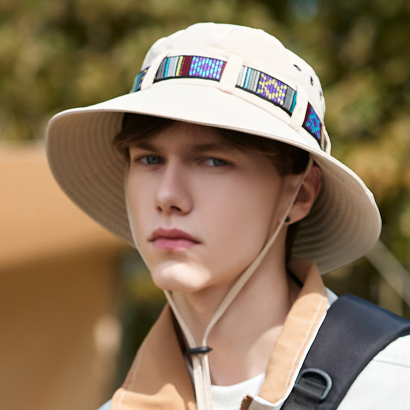 Chapeau d'alpinisme avec ruban pour hommes, chapeau de pêcheur Simple, pare-soleil attaché, coupe-vent, nouvelle collection printemps/été_voghion.com