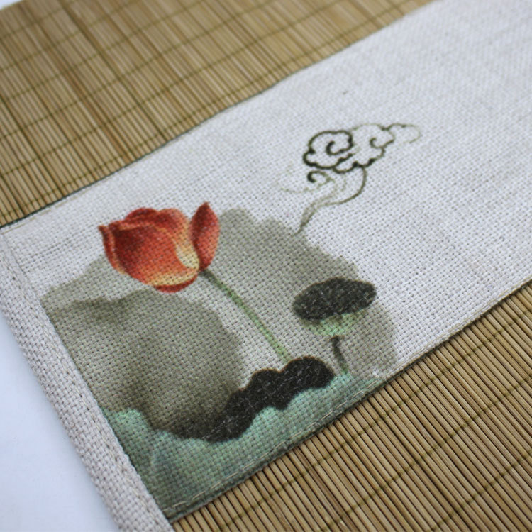 編織茶席拍照麻布日式竹蓆竹墊茶帘布藝茶桌桌旗茶道茶具文玩配件