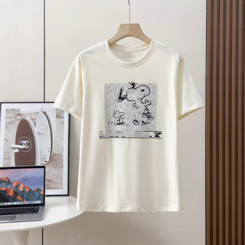 Koujia Snoopy T-Shirt with Hand-Drawn Cartoon Pattern 26S New Summer Style Loose Casual Round Neck Trendy Brand Short-Sleeved Shirt for Men and Women Koujia Snoopy T-Shirt with Hand-Drawn Cartoon Pattern 26S New Summer Style Loose Casual Round Neck Trendy Brand Short-Sleeved Shirt for Men and Women