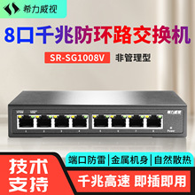 希力威视8/16/24口千兆防环路交换机防回网端口隔离即插即用