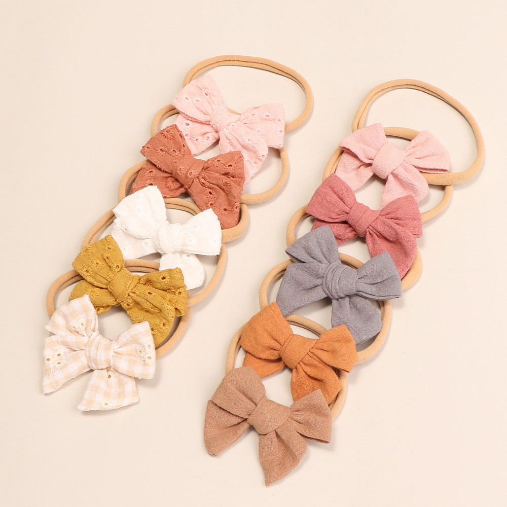 Cute Bow Knot Cloth Flowers Lace Bowknot Hair Band 1 Piece display picture 2