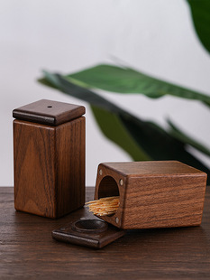 Black Walnut Toothpick Box Home Living Room Restaurant Personalized Creative Chinese Solid Wood Toothpick Tube Wooden Toothpick Bottle