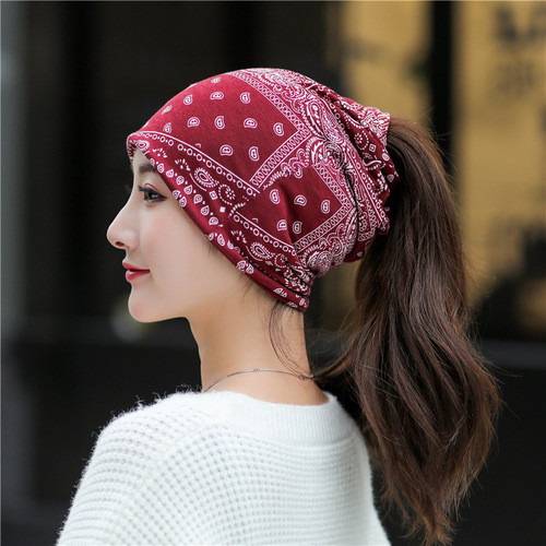 Seasonal Postpartum Moon Cap Chemotherapy Hat Ultra-Thin Scarf Women Sun Protection Head Scarf Indoor Bald Sleep Hat Pregnant Spring and Autumn Season