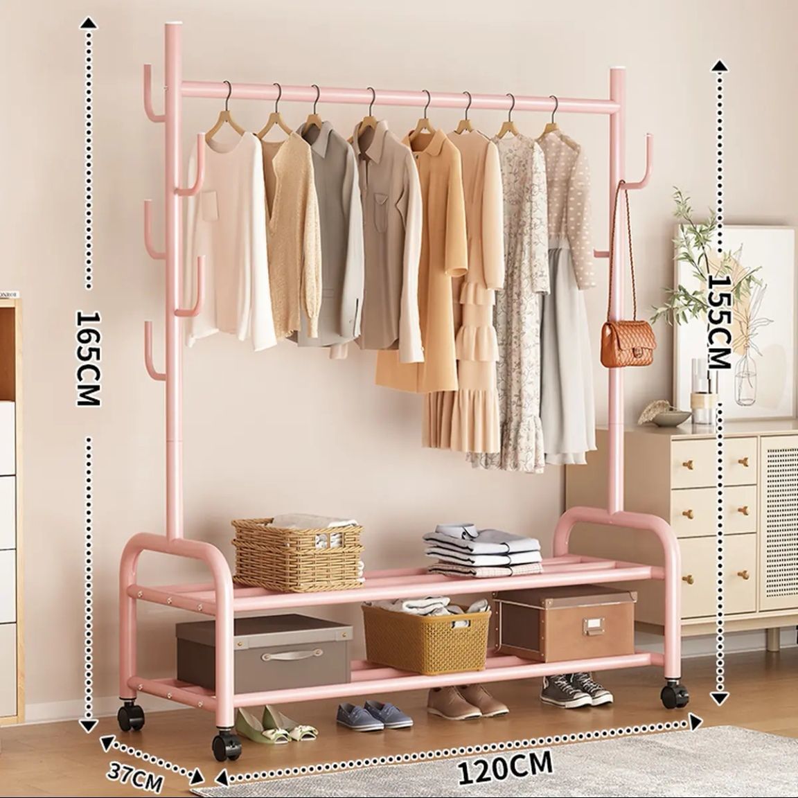 대담한 25 파이프 직경-더블 레이어 120CM-핑크