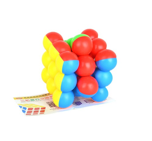 Yongjun round bead three-level Rubik's cube YJ8347 round bead three-level fluorescent color ball fitness ball decompression Rubik's cube