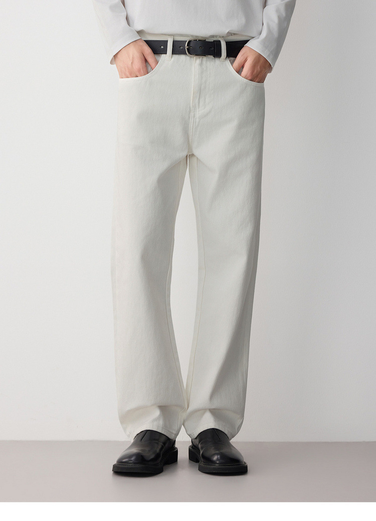 Quần jean nam slim công sở cotton cao cấp — trắng chi tiết 14