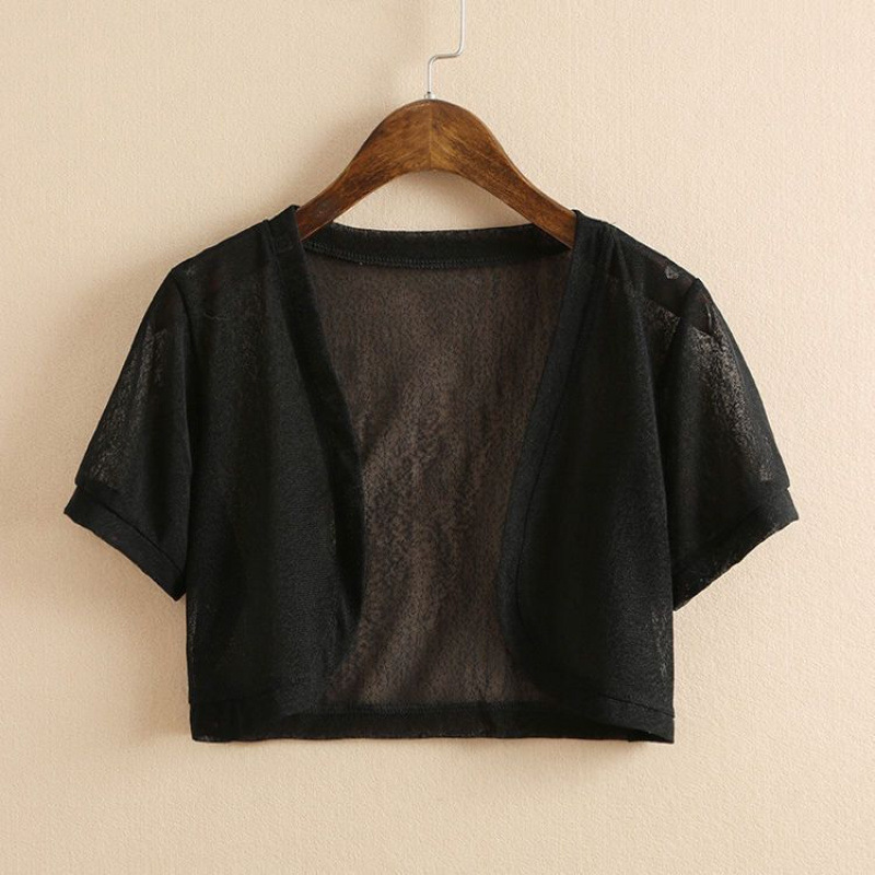 女性用小さなショール、夏用シフォン日焼け止め服、空調シャツ、薄手コート、小さなチョッキ、大きいサイズ、万能カーディガン、ショートスタイル|undefined