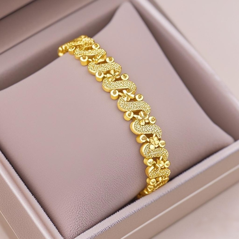 Authentic Gold-Plated Bracelet for Women, Transfer Beads, Versatile Gift-Giving, Love, Wealth and Husband-Bringing Bracelet, Couple Gold Bracelet