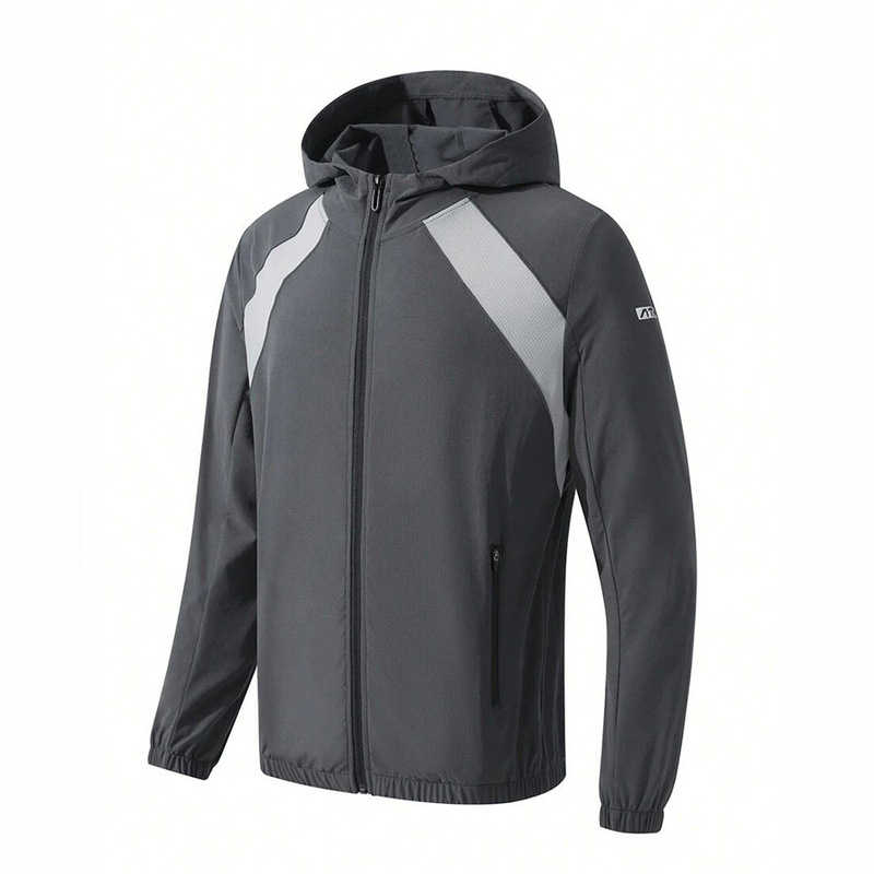 Cross-border Amazon Outdoor Sports Training Fitness Running Jacket Breathable Quick-drying Casual Jacket Printed Reflective Logo