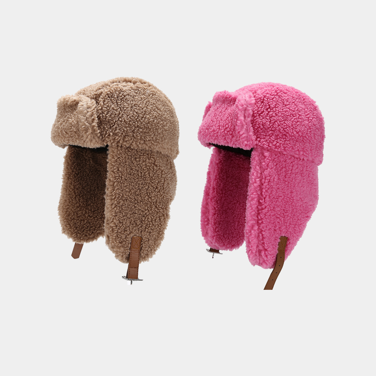 Gorra de cordero de invierno, sombrero Leifeng, tablero de marea para mujer, protector para los oídos a prueba de frío, gorro de esquí cálido para exteriores del noreste engrosado