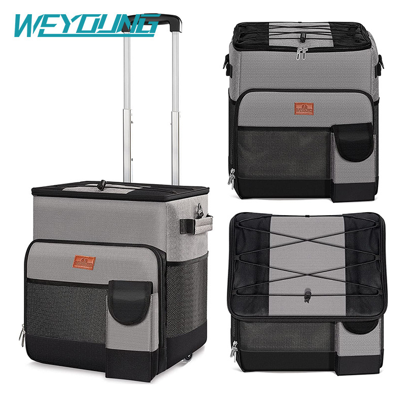 Cross-border new trolley insulated bag outdoor picnic bag large capacity tug ice bag refrigerated box takeaway insulated box