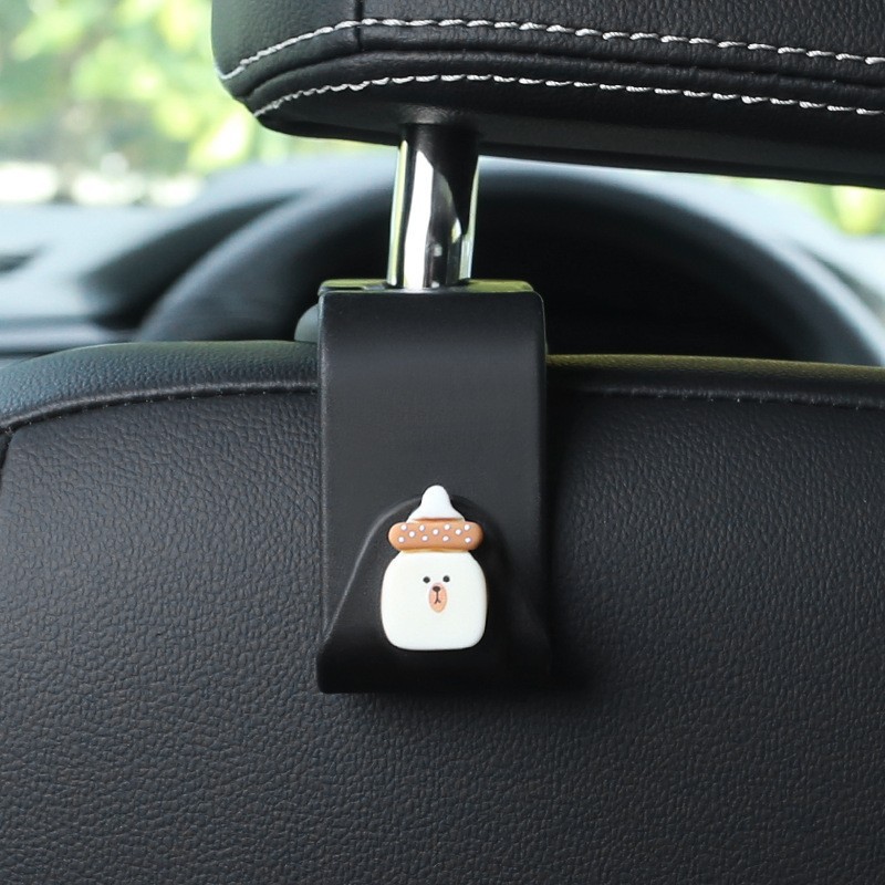 Gargancho de automóvil asiento interior de automóvil trasero multifuncional objeto invisible pequeño gancho de dibujos animados almacenamiento de automóviles artículos de decoración interior