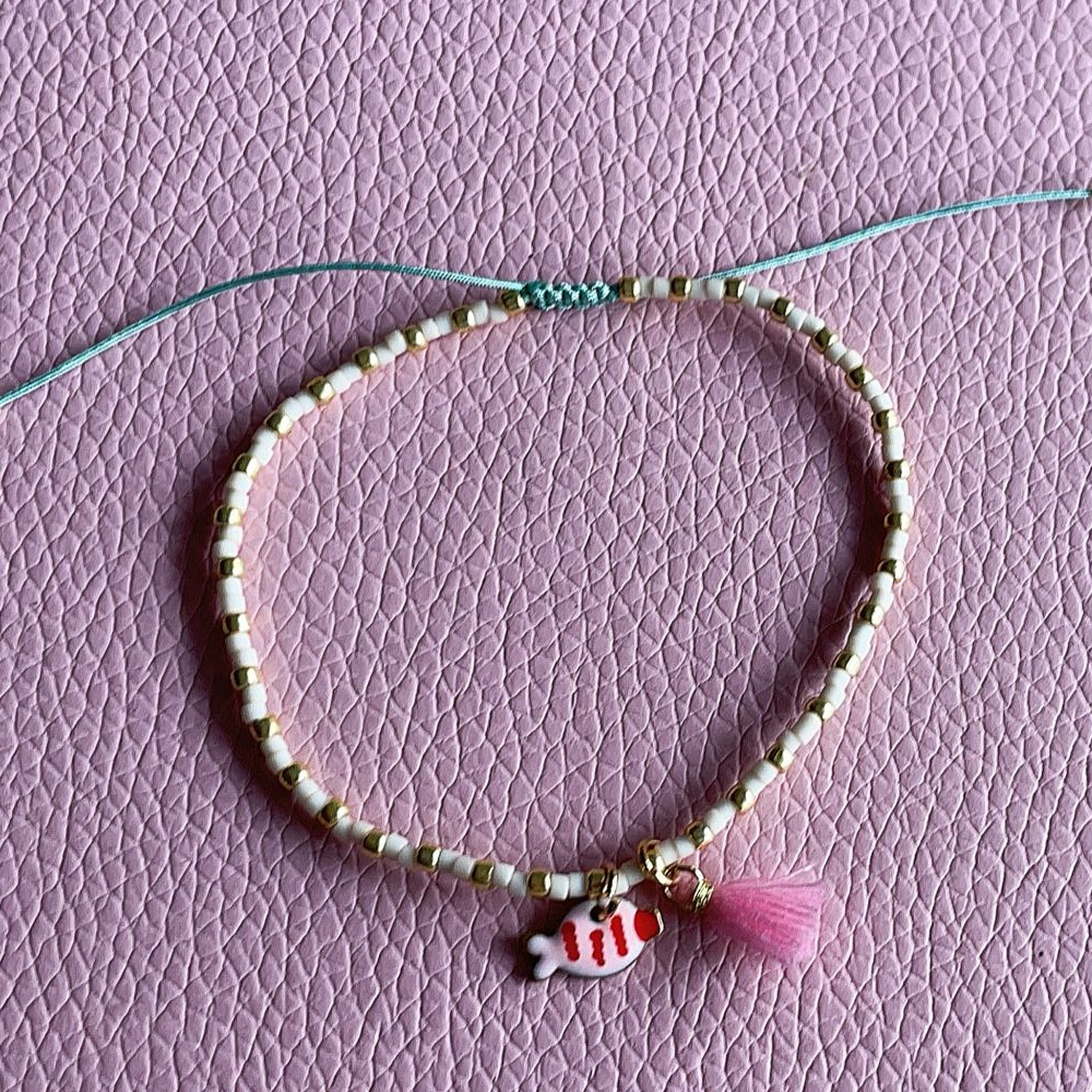 Daily Occasion Bohemian Fish Tassel Seed Bead Chain-free Beaded Bracelets Wholesale