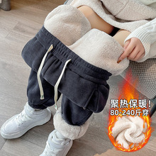 大码仿羊羔绒束脚裤女2025年秋冬一体绒保暖卫裤高腰加厚运动裤女
