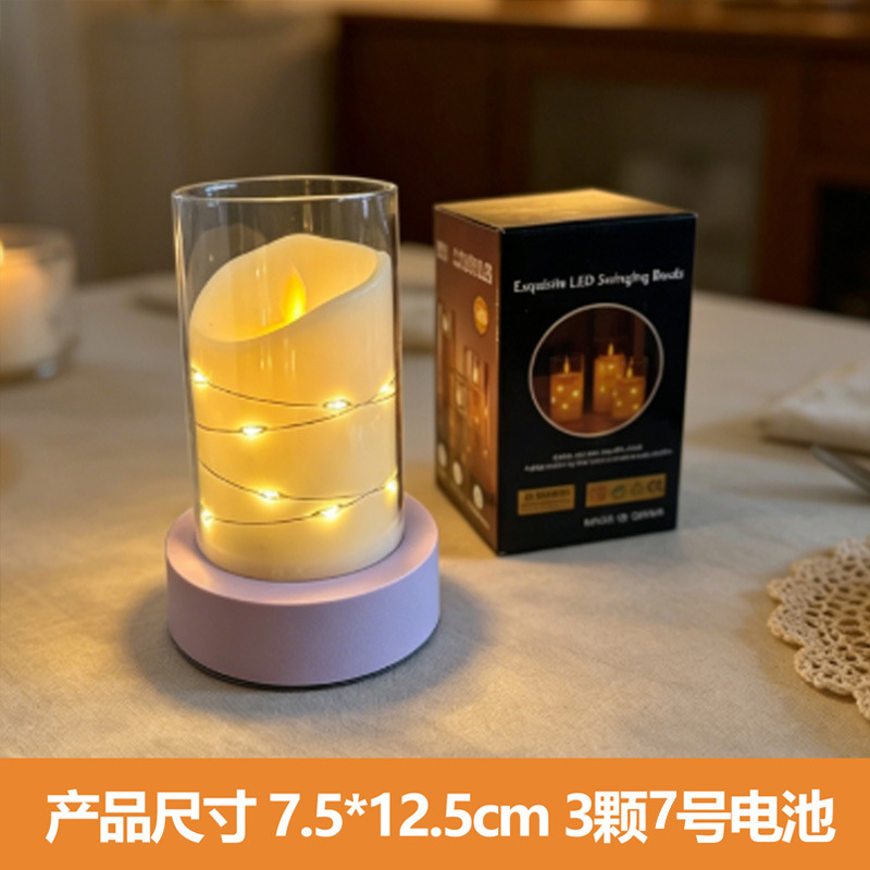Lámpara de vela electrónica transfronteriza LED simulación de taza de vela falsa romántica guía de cumpleaños escena de fiesta props luz de noche