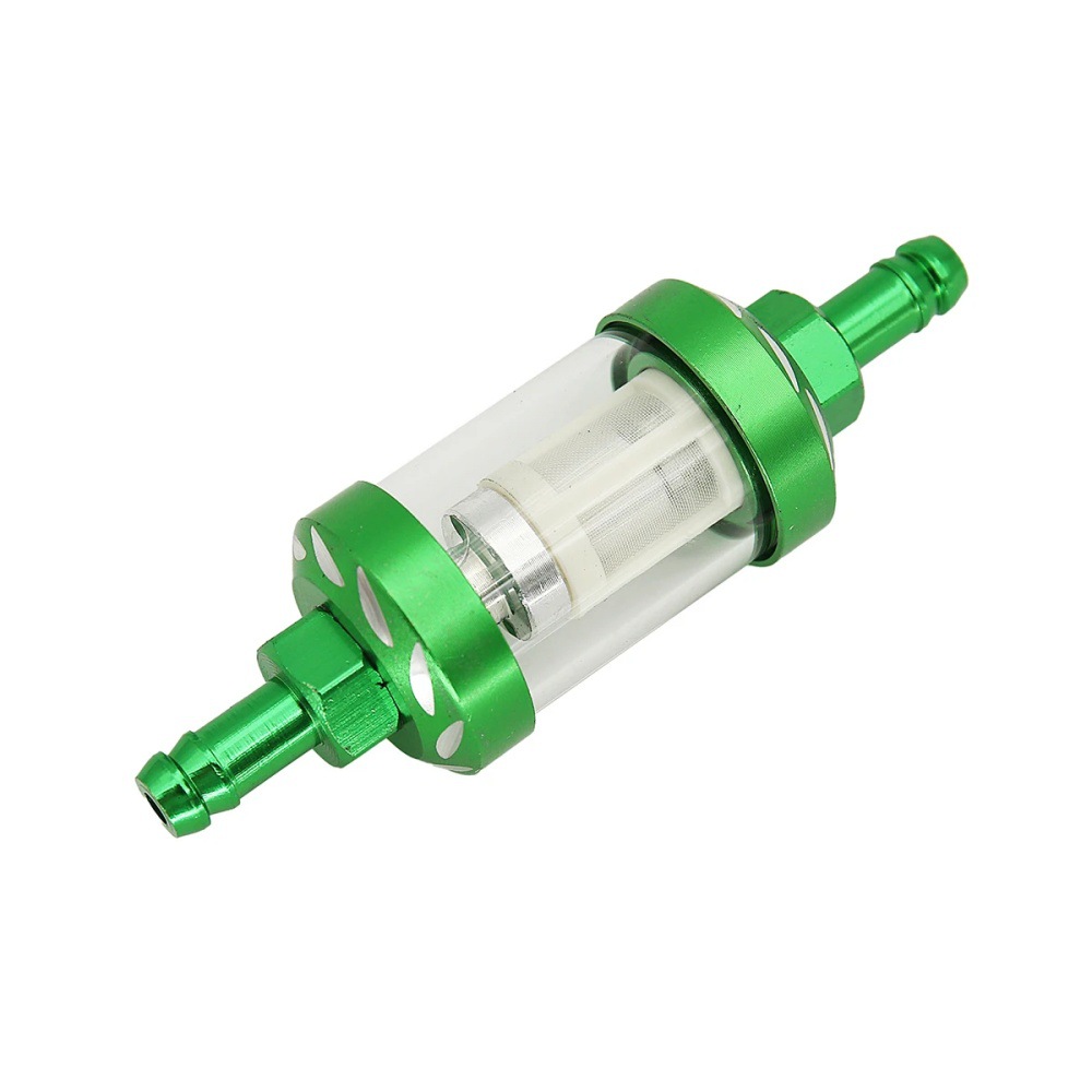 Motorcycle Modification Parts: Transparent Glass Aluminum Core Cnc Fuel Filter, Removable and Washable Filter