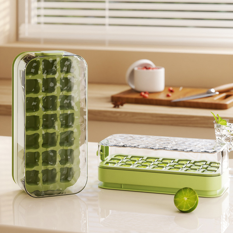 Ice Cube Mold Food-Grade Press-Type Ice Tray Household Ice-Making Box with Lid Homemade Ice Storage Box Kitchen Tools Wholesale Ice Cube Mold Food-Grade Press-Type Ice Tray Household Ice-Making Box with Lid Homemade Ice Storage Box Kitchen Tools Wholesale