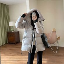 清仓特！柜上1W+三防95白鸭绒面包连帽羽绒服女中长款外套女冬