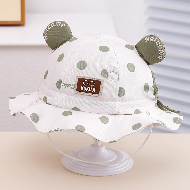 Sombrero de bebé encantador impresión oso lindo primavera y otoño bebés hombres y mujeres sombrero pescador sombrero de primavera para bebés sombrero de bañera sombrero de sombra