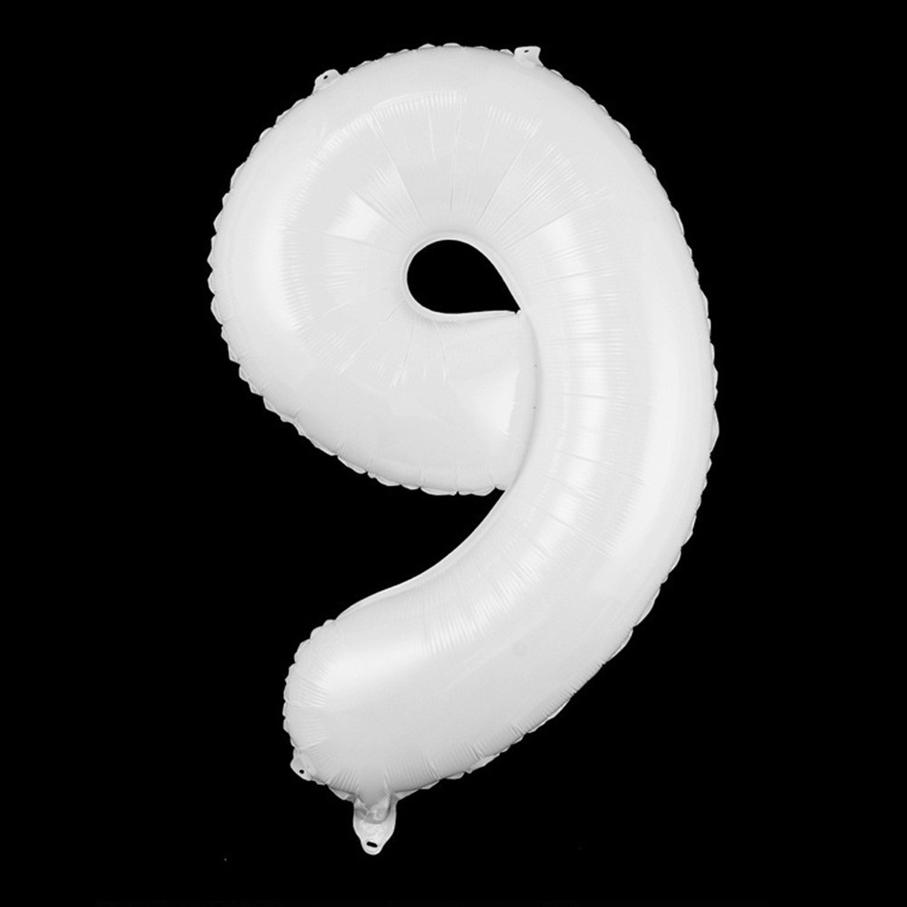 Número blanco de 32 pulgadas Decoración de globo de cumpleaños de 40 pulgadas Película de aluminio Papel de aluminio Decoración de escena de la foto Accesorios
