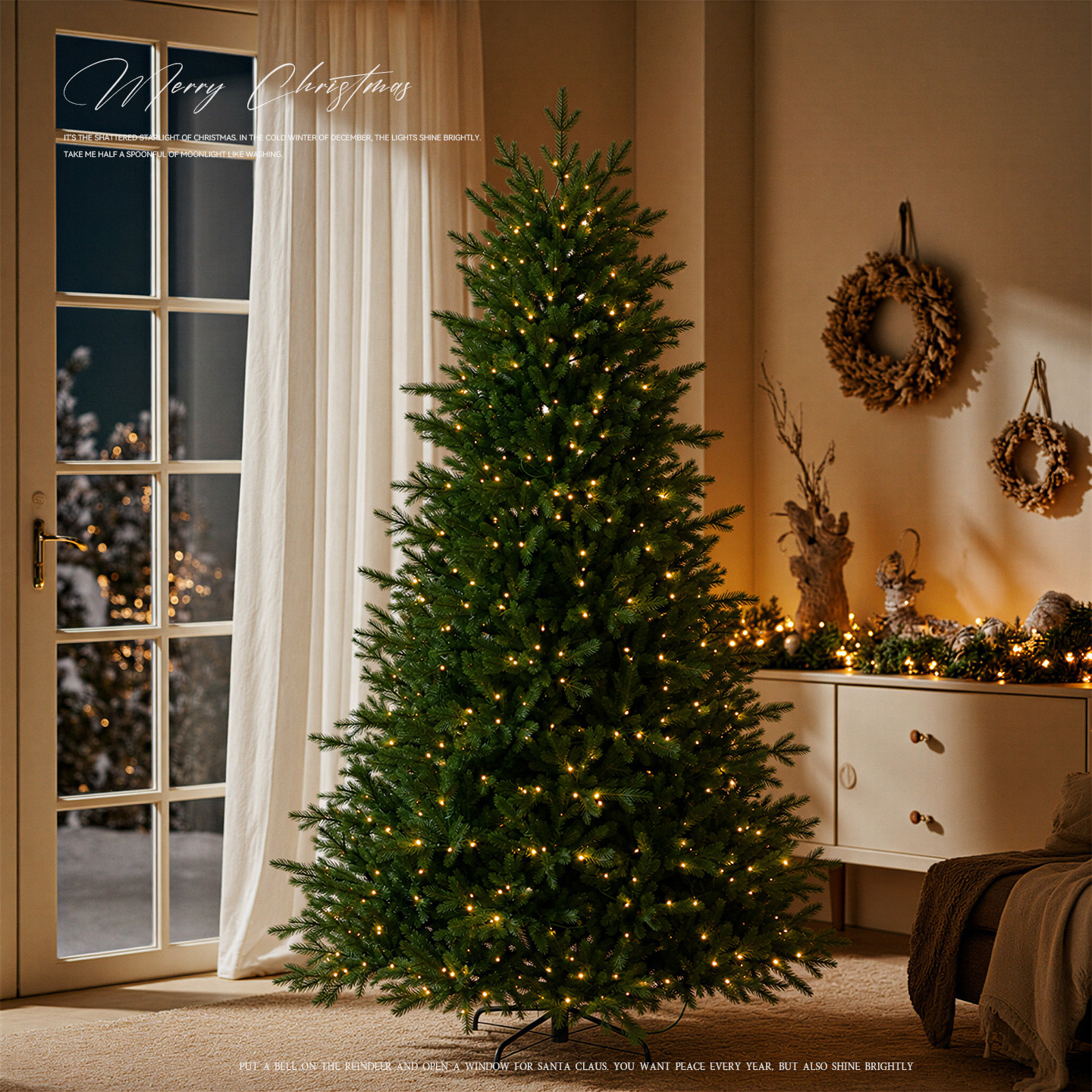 2026 nuevo árbol de Navidad luminoso puro pe desplegamiento automático sin instalación de gran decoración de Navidad paquete de cifrado