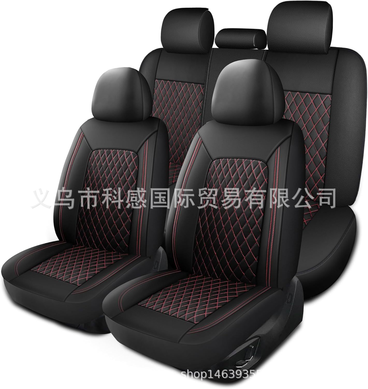 New cross-border single-line diamond pattern PU leather car seat cover for Amazon, Mercado Libre, Mexico, Russia, Europe, and America