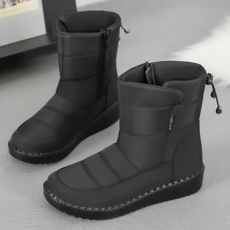 Zapatos de algodón Botas de mujer largas transfronterizas de invierno al por mayor más botas de nieve cálidas al aire libre gruesas de terciopelo Botas de algodón ligeras de poliuretano