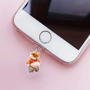 Suitable for Apple Mobile Phone Lightning Interface and Type-C Oval Interface Acrylic Dog Dust Plug