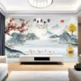 3d立体客厅影视山水画壁布