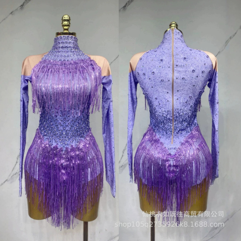 Sparkling Rhinestone Sequin Fringe Women's Bodysuit Sexy Performance Dance Costume Singer Dance Dancing Sparkling Rhinestone Sequin Fringe Women's Bodysuit Sexy Performance Dance Costume Singer Dance Dancing